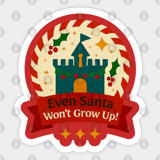 Even Santa Won't Grow Up Snow Globe Sticker by Disney For Seniors